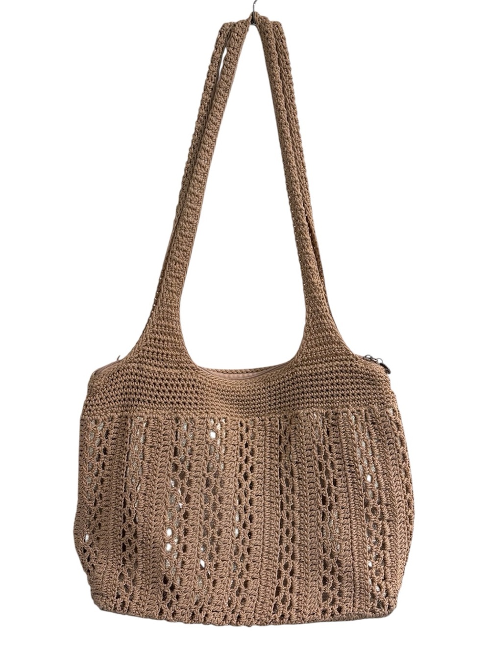 The Sak Sola Carryall Extra-Large Tote Handbag Bamboo With Gold Crochet